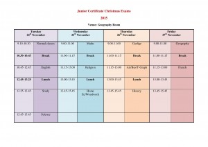 Junior Certificate 2015 Christmas exam timetable-page-001 (1)